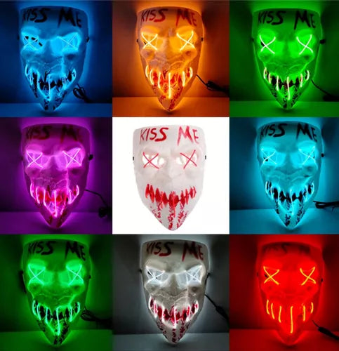 Destaca este Halloween con la Máscara Kiss Me: Luces Neón, Estilo Único y Oferta Exclusiva!